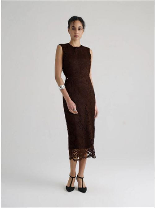 Abito midi in pizzo senza maniche Manila Grace MANILA GRACE | A144PUME009